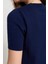 Lacivert Bisiklet Yaka Kısa Kollu Triko 4