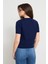 Lacivert Bisiklet Yaka Kısa Kollu Triko 5