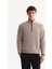 Erkek Gri Dik Yaka Fermuarlı Soft Touch Polar Regular Fit Sweatshirt E001068 7