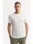 Erkek Beyaz Bisiklet Yaka Soft Touch Basic Regular Fit T-Shirt B001171 7