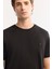 Erkek Siyah Bisiklet Yaka Soft Touch Basic Regular Fit T-Shirt B001171 7