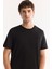 Erkek Siyah Bisiklet Yaka Soft Touch Basic Regular Fit T-Shirt B001171 9