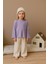 Kız Çocuk Ribana Üst & Palazzo Pantolon Takım – Lila Oversize Model 1411 2