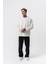Erkek Respire Yazı Detaylı Basic Oversize Sweatshirt Ekru 5