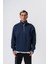 Erkek Respire Yazı Detaylı Yarım Fermuarlı Basic Sweatshirt Lacivert 1