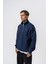 Erkek Respire Yazı Detaylı Yarım Fermuarlı Basic Sweatshirt Lacivert 2