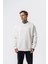 Erkek Respire Yazı Detaylı Basic Oversize Sweatshirt Ekru 1