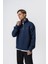 Erkek Respire Yazı Detaylı Yarım Fermuarlı Basic Sweatshirt Lacivert 6
