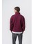 Erkek Respire Yazı Detaylı Yarım Fermuarlı Basic Sweatshirt Vişne 3