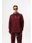 Erkek Yarım Fermuarlı Modal Sweatshirt Vişne 1