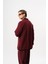 Erkek Yarım Fermuarlı Modal Sweatshirt Vişne 3