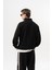 Erkek Pis Dikiş Detaylı Yarım Fermuarlı Diagonel Sweatshirt Siyah 3