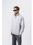 Erkek Respire Yazı Detaylı Yarım Fermuarlı Basic Sweatshirt Kar Melanj 2