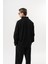 Erkek Ffb Şerit Detaylı Dik Yaka Doubleface Zip Oversize Sweatshirt Siyah 3