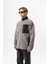 Erkek Zip Oversize Teddy Ceket Gri 2