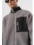 Erkek Zip Oversize Teddy Ceket Gri 5