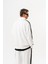 Erkek Pis Dikiş Detaylı Yarım Fermuarlı Diagonel Sweatshirt Ekru 3