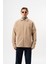 Erkek Zip Oversize Polar Ceket Bej 1
