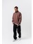 Erkek Respire Yazı Detaylı Yarım Fermuarlı Basic Sweatshirt Kakao 5