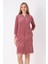 Kapüşonlu Fermuarlı Cepli Taşlı Truvakar Kollu Pamuklu Havlu Elbise 1