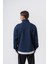 Erkek Respire Yazı Detaylı Yarım Fermuarlı Basic Sweatshirt Lacivert 3