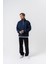Erkek Respire Yazı Detaylı Yarım Fermuarlı Basic Sweatshirt Lacivert 5