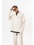 Erkek Yarım Fermuarlı Modal Sweatshirt Ekru 1