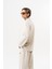 Erkek Yarım Fermuarlı Modal Sweatshirt Ekru 2