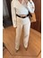 Kemerli Yeni Sezon Gabardin Jean- Ekru 1