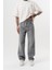 Erkek Washed Baggy Pantolon Açık Gri 1