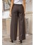 Yüksek Bel Yan Cepli Bol Paça Hafif Esnek Dokuma Kumaş Palazzo Pantolon-Kahverengi Çizgi 3