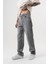 Erkek Washed Baggy Pantolon Açık Gri 5
