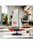 Quero Yelkenli Gemi Maketi 57 cm Kırmızı Mavi Yarış Teknesi Dekoratif Denizcilik Hediye Racing Boat 1
