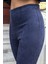 Süet Likralı Kumaş Yüksek Bel Ön Arka Dikişli Isanyol Paça Tayt Pantolon(Ceket Jument 30071)-LACIVERT 8