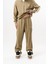 Erkek Pis Dikiş Detaylı Diagonel Baggy Eşofman Altı Haki 1