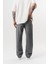 Erkek Washed Baggy Pantolon Koyu Gri 4