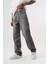 Erkek Washed Baggy Pantolon Koyu Gri 5
