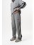 Erkek Pis Dikiş Detaylı Diagonel Baggy Eşofman Altı Gri 2