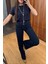 Ütü Çizgi Detay Palazzo Jean- Lacivert 4