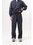 Erkek Pis Dikiş Detaylı Diagonel Baggy Eşofman Altı Füme 1