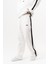 Erkek Pis Dikiş Detaylı Diagonel Baggy Eşofman Altı Ekru 3