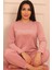 Kadın Sloganlı Uzun Kollu Paçası Manşetli Kadife Pijama Takımı 1