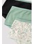 Floral Çiçek Desenli 3lü Cover Çok Renkli Slip Külot 8