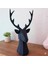 Geometrik Geyik Başı Dekoratif Heykel - 3D Baskı (Siyah & Beyaz) 25 cm 2