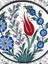 Geleneksel Lale Bahçesi Desenli Iznik Tabak – Kültürel Hediye (25 cm 9.84 Inch) 2