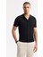 Erkek Siyah Polo Yaka Düğmeli Fitilli Rayon Triko Regular Fit T-Shirt A51Y5001 8