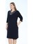 Siyah Şerit Detaylı Cepli Truvakar Kollu Pamuklu Interlok V Yaka Kadın Büyük Beden Elbise 2