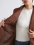 Lcw Vision Kahverengi Süet Görünümlü Kadın Blazer Ceket 4