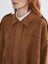 Lcw Vision Kahverengi Gömlek Yaka Oversize Kadın Süet Görünümlü Ceket 3