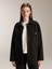 Lcw Modest Siyah Oversize Kadın Gömlek Ceket 1
